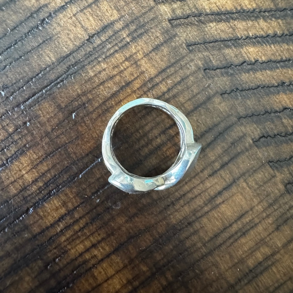 Paloma Picasso by Tiffany & Co Sterling Silver Double Heart Ring sz5 - Picture 4 of 14